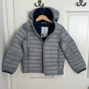 Gap Kids XS Upcycled Lightweight Primaloft Water-Resistant Hooded Puffer Jacket